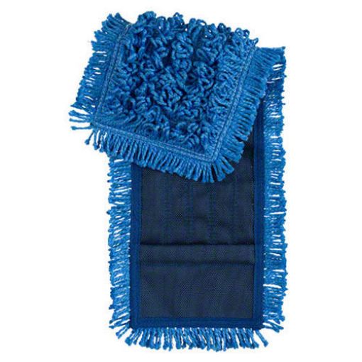 Picture of NuFiber Microfiber Pocket Dust Mop, Blue with Blue Backing, 36 in wide