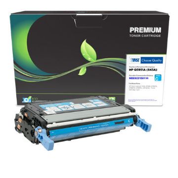 Picture of MSE Remanufactured Cyan Toner Cartridge for HP 643A (Q5951A), Cyan