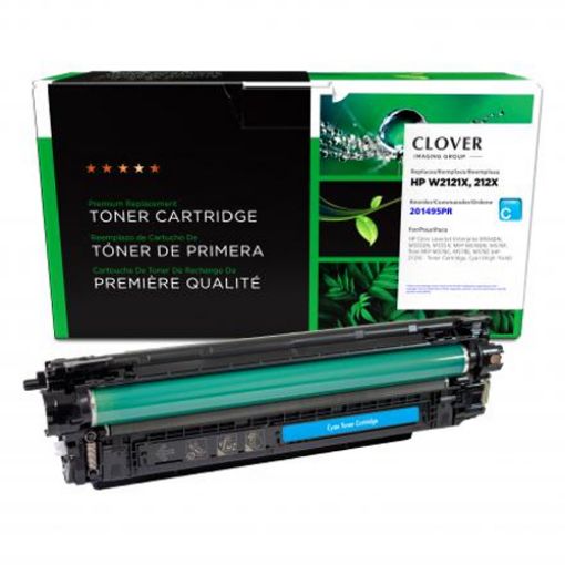 Picture of Clover Remanufactured High Yield Cyan Toner Cartridge (Reused OEM Chip) for HP 212X (W2121X)