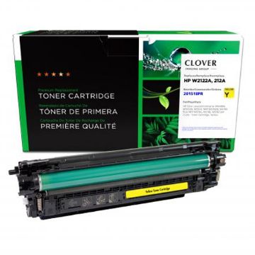 Picture of Clover Remanufactured Yellow Toner Cartridge (Reused OEM Chip) for HP 212A (W2122A)