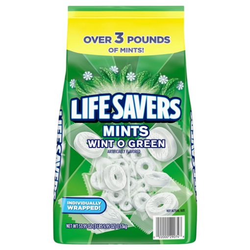 Picture of Life Savers Wint-O-Green Mints Hard Candy, Party Size, 53.95 oz Bag