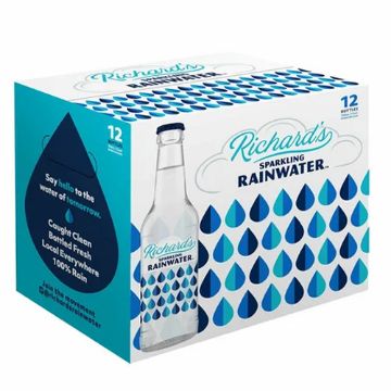 Picture of Richards Rainwater Sparkling Water, 12 oz Bottles, 12 Bottles per carton