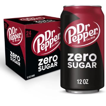 Picture of Dr Pepper Zero Sugar, 12 oz Cans, 24 per Carton