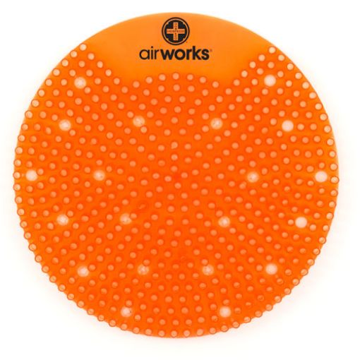 Picture of Airworks Splash Free Urinal Screen, Mango Scent, Orange, 10 per Box